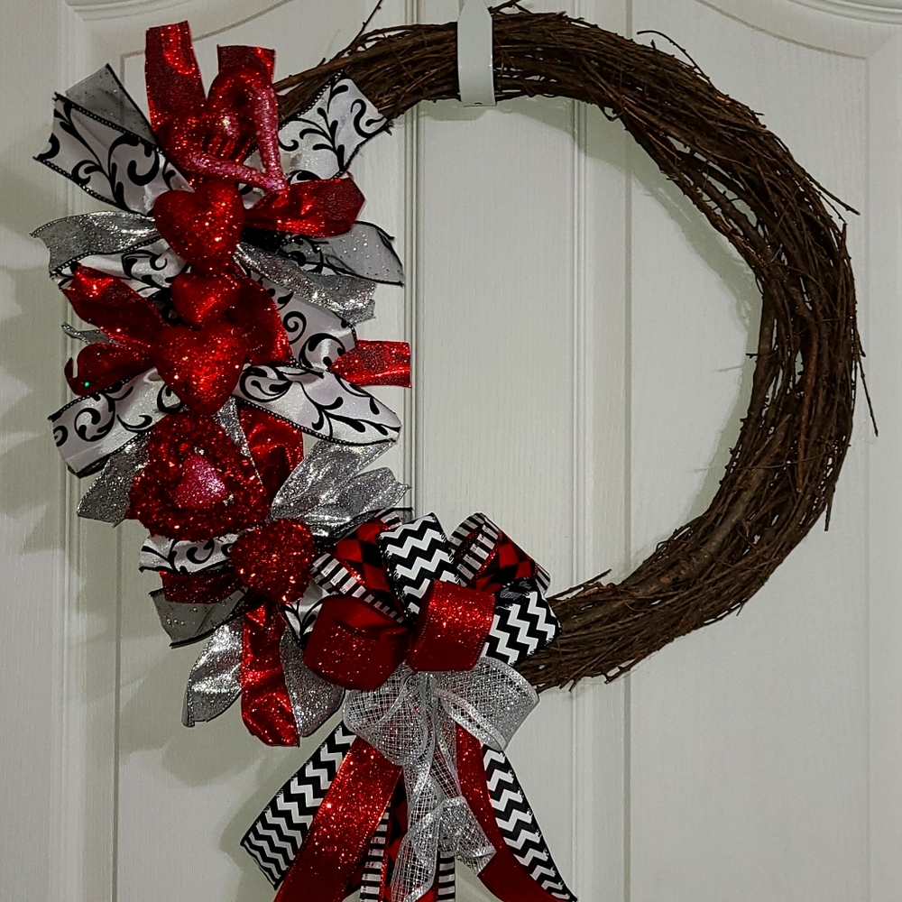 Grapevine Wreath for Valentine's